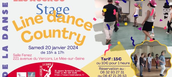 Stage de danse country et line dance du 20 janvier 2024 au Mée-sur-Seine