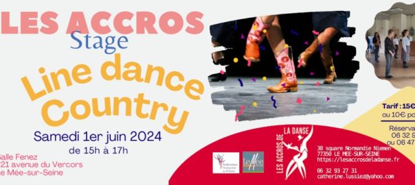stage de danse country et line dance le 1er juin 2024 au Mée-sur-Seine