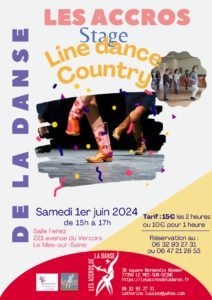 Stage de danse country et line dance le 1er juin 2024 de 15h à 17h au Mée-sur-Seine