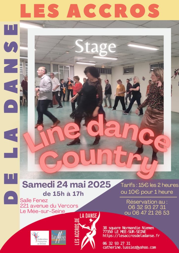 Stage de Line Dance et de danse Country le 24 mai 2025 de 15h à 17h au Mée-sur-Seine