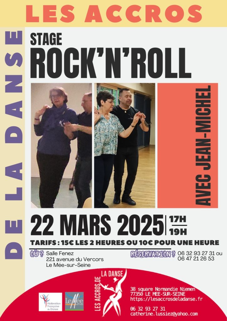 Stage de Rock-and-Roll au Mée-sur-Seine le 22 mars 2025