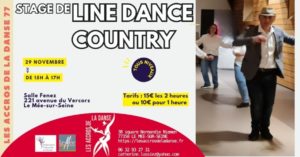 Stage Line Dance & Country – Samedi 29 novembre 2025 @ Salle Fenez | Le Mée-sur-Seine | Île-de-France | France