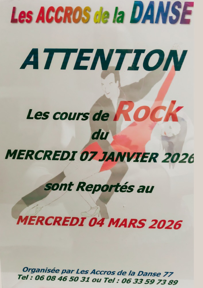 Avis aux adh&eacute;rents des Accros de la danse 77 de Le M&eacute;e-sur-Seine (rockers)